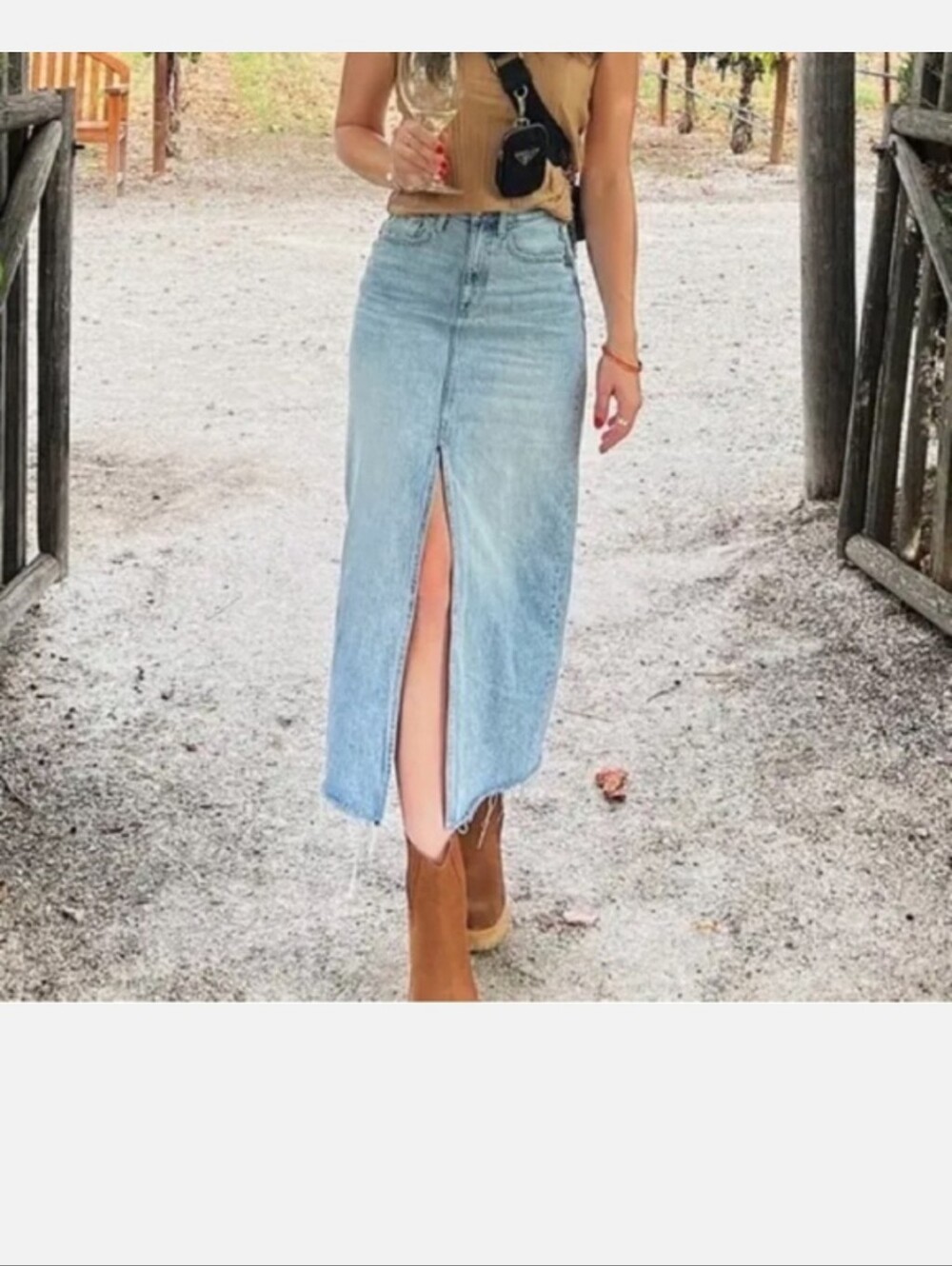 Pistola Alice Midi Denim Skirt - Picture 2 of 8